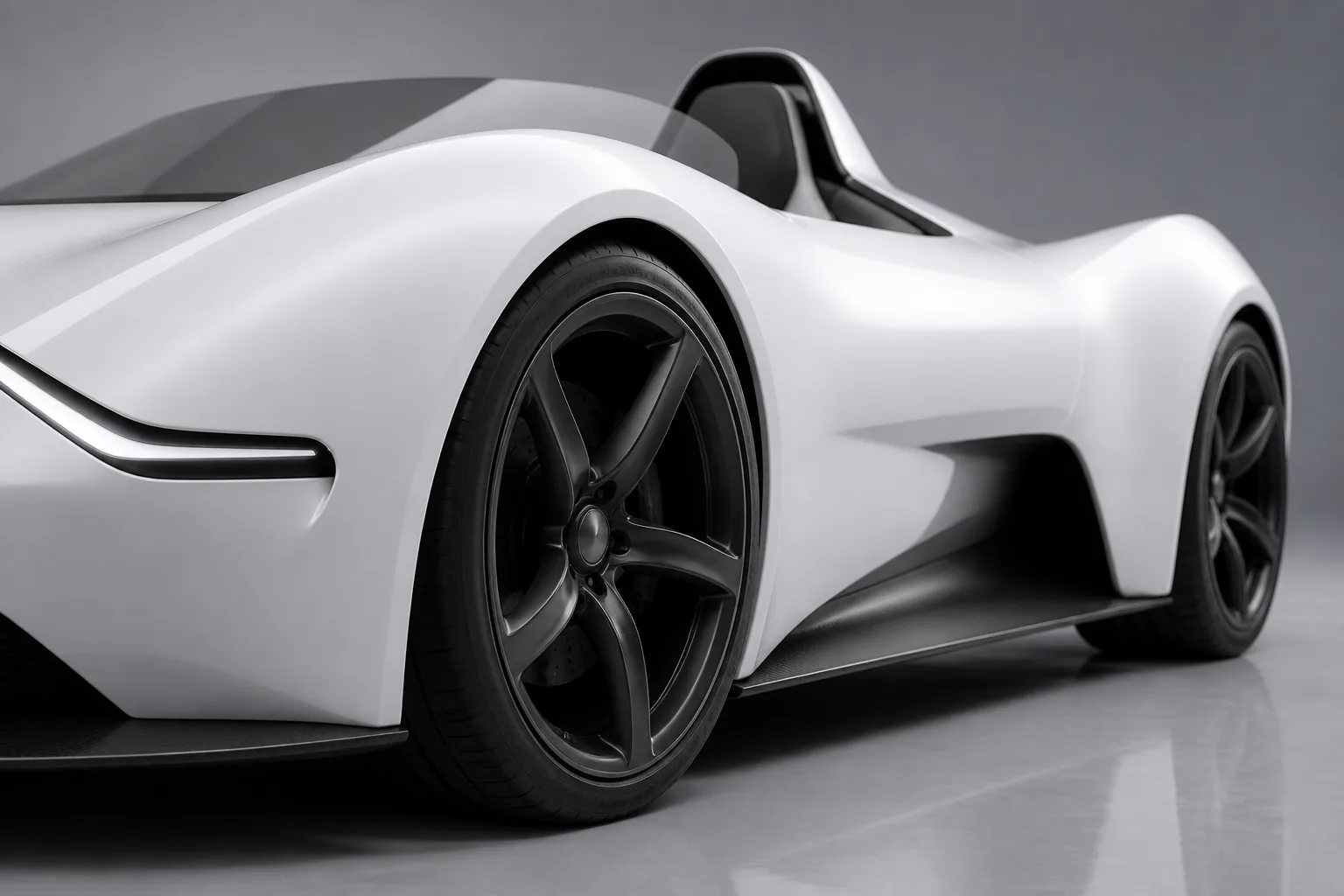 Rear wheel and aerodynamic channel of the Apex Roadster